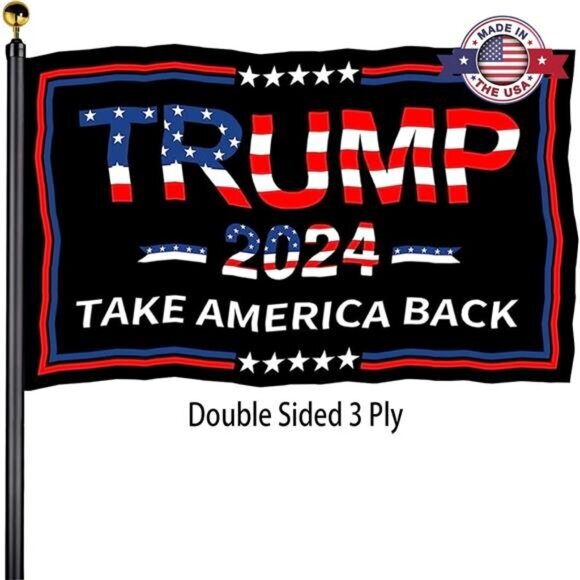 Trump 2024 Flags 3x5 Outdoor Double Sided 3 Ply‎ Heavy Duty Take America Back - Picture 1 of 8